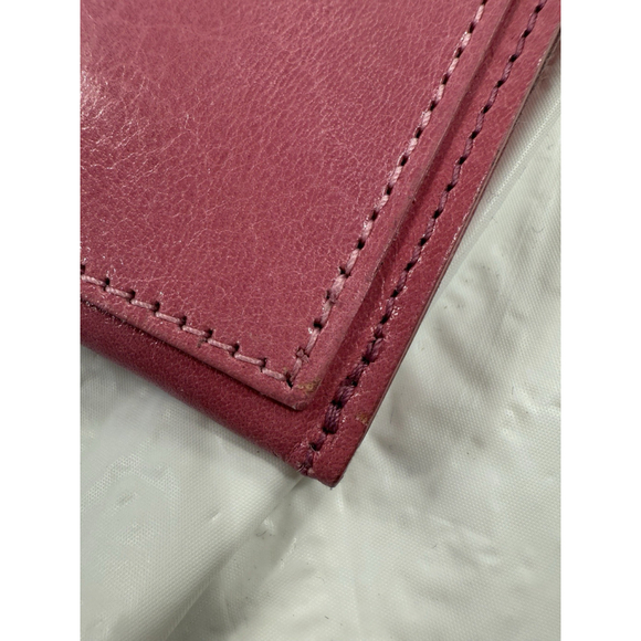 Abas Pink Leather Clutch Envelope Wallet Travel Barbie Pink - Picture 14 of 15